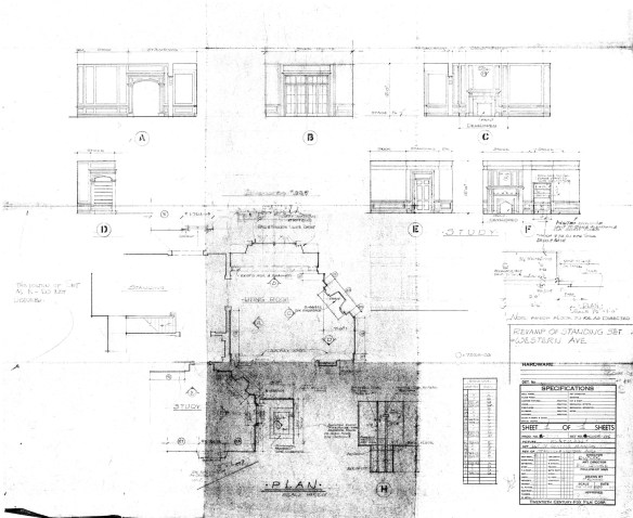 The set drawing for the Wayne Manor interior for the pilot episode.