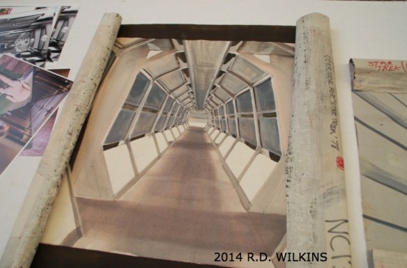 small painted comp for a backing for a corridor of the first Star Trek film in 1978