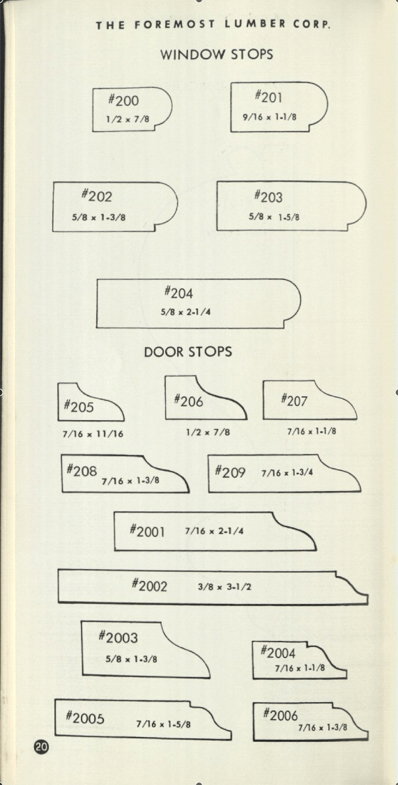 stop profiles from a 1960's catalogue