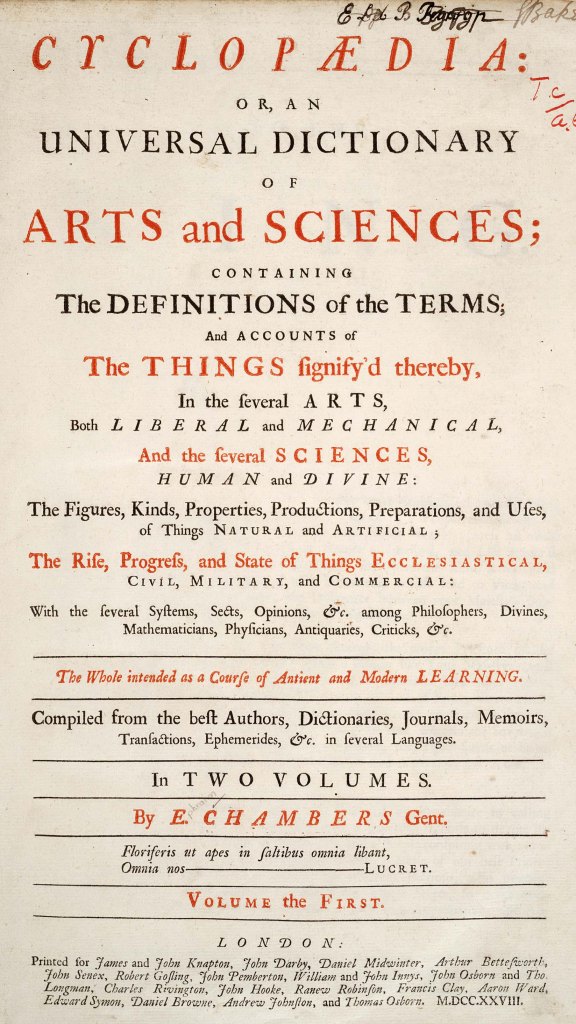 1728 Cyclopaedia frontispiece